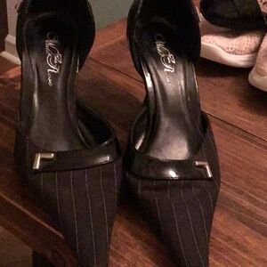 Mille 21 Black Pinstripe Heels